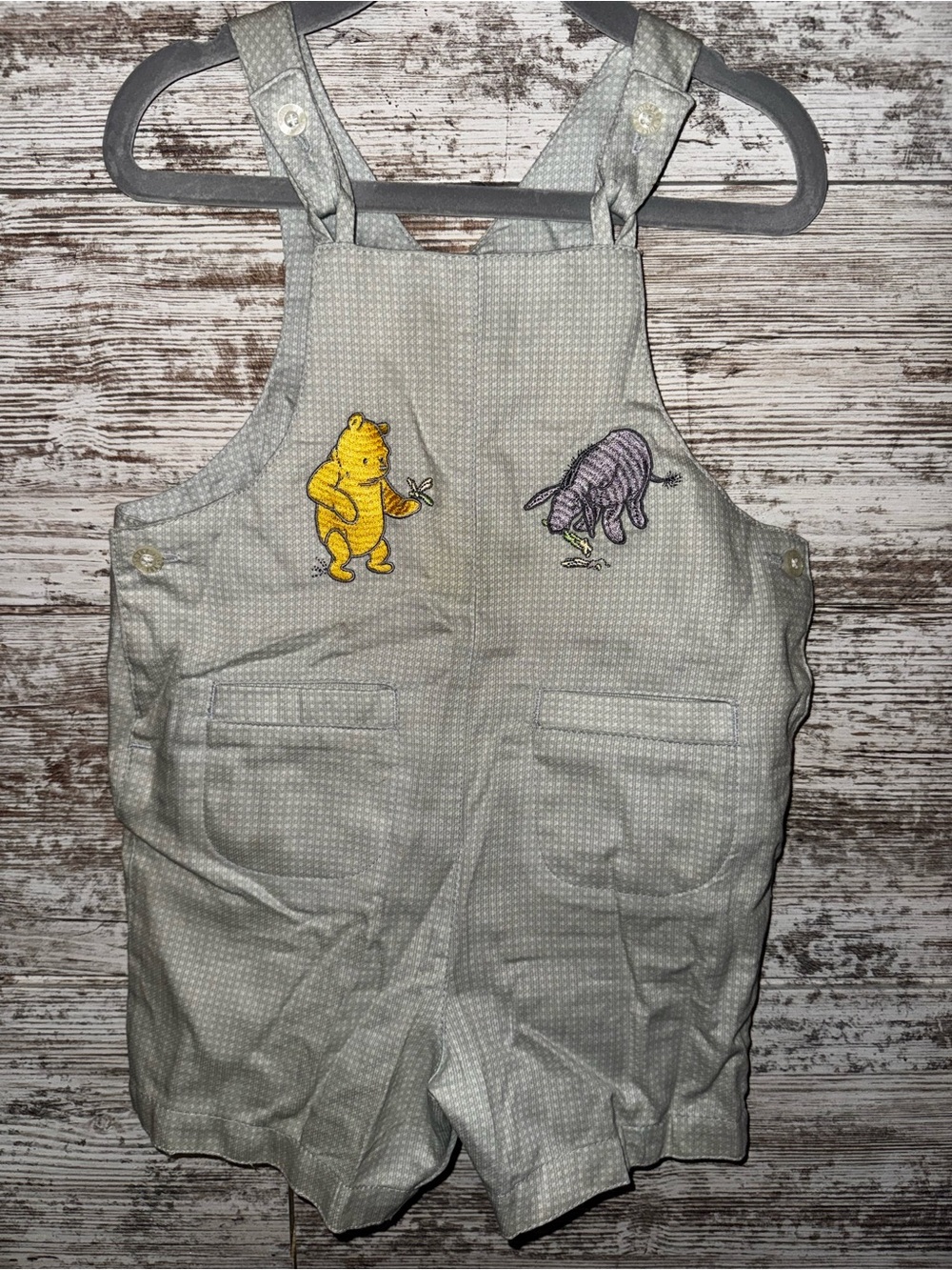 Vintage Winnie the Pooh Embroidered Short Overalls